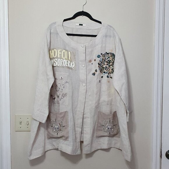 Rare AO DRESS 1330$ Mitsunori Ishimatsu 100% Linen Top - Picture 1 of 11